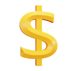 3d yellow dollar sign. Vector illustration on isolated background.