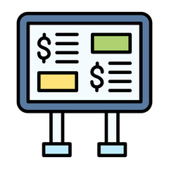 Budget Presentation Line Color Icon