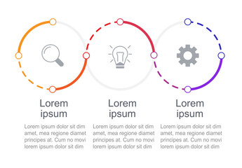 Innovative scientific research infographic chart design template. Editable infochart with icons. Instructional graphics with 3 step sequence. Visual data presentation. Arial Regular font used