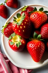 Ai Photography of strawberries and cream