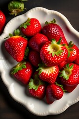 Ai Photography of strawberries and cream