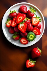 Ai Photography of strawberries and cream