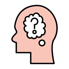 Thinking Line Color Icon