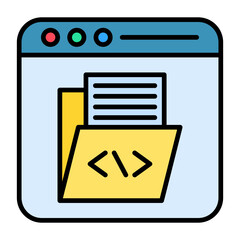 Web Development Line Color Icon