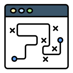 Digital Strategy Line Color Icon