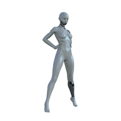 The ultimate gynoid robot women for futuristic science fiction scenes. 3d rendering illustration.