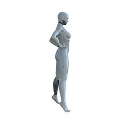 The ultimate gynoid robot women for futuristic science fiction scenes. 3d rendering illustration.
