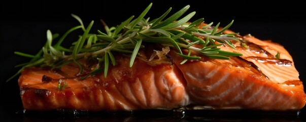 Grilled salmon stake Generative AI
