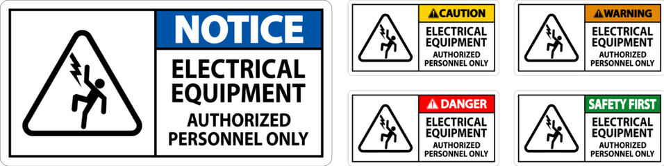 Danger Label Electrical Equipment, Authorized Personnel Only