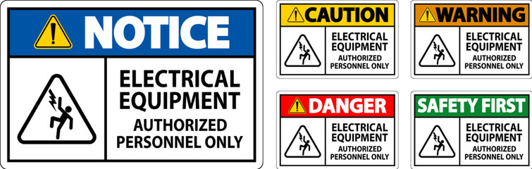 Danger Label Electrical Equipment, Authorized Personnel Only