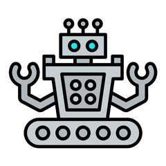 Robotics Line Color Icon
