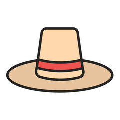 Farming Hat Line Color Icon