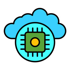 Cloud Line Color Icon