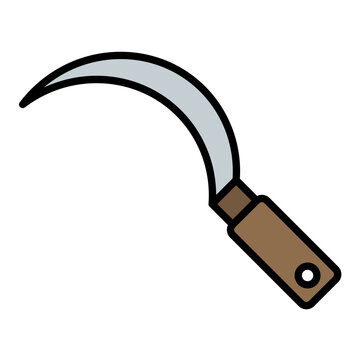 recommend clip art: Sickle Line Color Icon