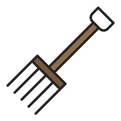 Farm Fork Line Color Icon