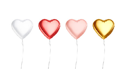 Blank white, red, pink, gold heart balloon flying mockup, isolated © Alexandr Bognat