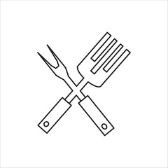 bbq fork icon vector template