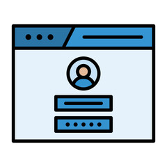 Browser Login Line Color Icon