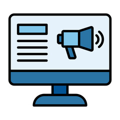 Online Ads Line Color Icon