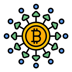 Decentralized Finance Line Color Icon