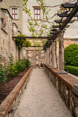 Fototapeta na wymiar View of an avenue of the Buonconsiglio castle in Trento, Trentino Alto Adige, Italy