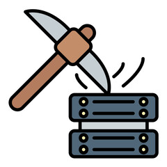 Data Mining Line Color Icon