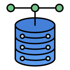 Database Line Color Icon