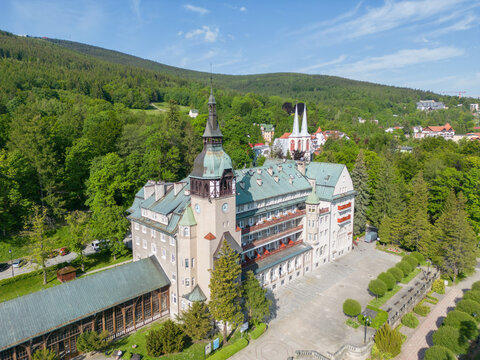 Health resort in the Izerskie Mountains Swieradow Zdroj, Poland