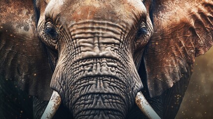 A realistic photo with a elephant close up. Generative ai.