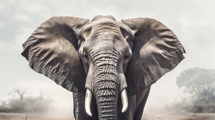 A realistic photo with a elephant close up. Generative ai.