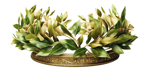 A laurel crown isolated on transparent background - Generative AI