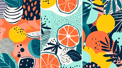 Fashion topics summer wallpapers with citrus, generative AI.