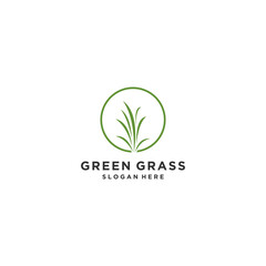 simple grass logo template vector in white background