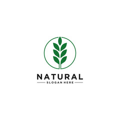 natural logo template vector in white background