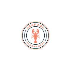 lobster logo temate vector in white background
