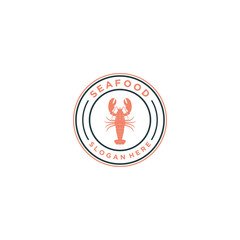 lobster logo temate vector in white background