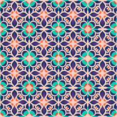 Unique and colorful Arabic seamless pattern