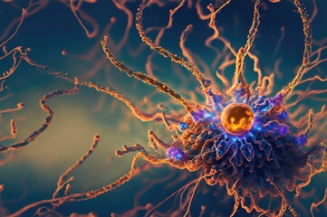 Obraz premium Neurons cells concept showing neurons firing and neural extensions