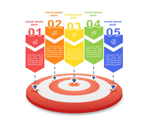 Accomplish post pandemic goals infographic chart design template. Abstract infochart with editable contour. Instructional graphics with 5 step sequence. Visual data presentation. Myriad Pro font used