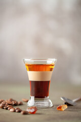 Layered B52 Shot Cocktail Ready to Drink. Duck Fart Shot