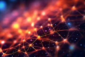 Network brain cells connections abstract background closeup wallpaper Generative AI