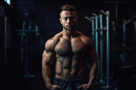 Striving for Greatness: Young American Bodybuilder's Passion for Success. Generative AI