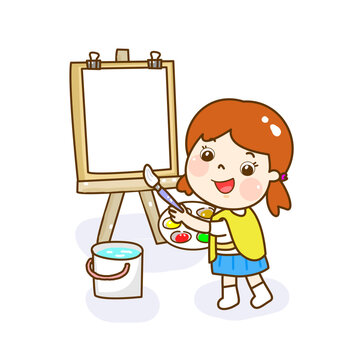 Illustration Art classroom for kids.