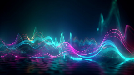 Abstract background with neon light and motion effects