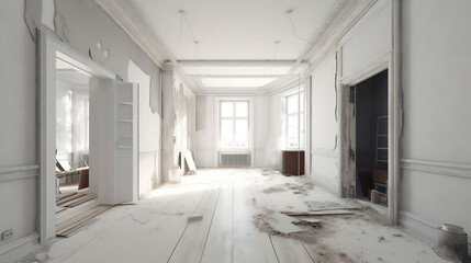 Fototapeta premium Renovation interior. 3D render 
