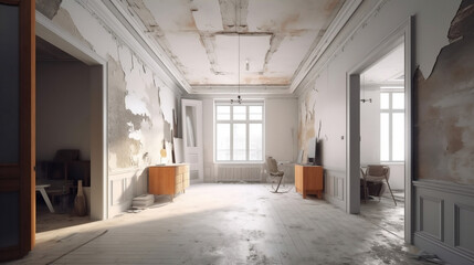 Renovation interior. 3D render 