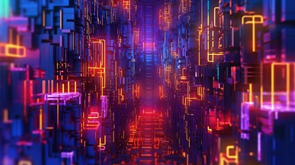 Abstract tech sci-fi data background Generative AI