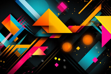 3D render abstract colorful background banner or wallpaper, graphic geometry elements