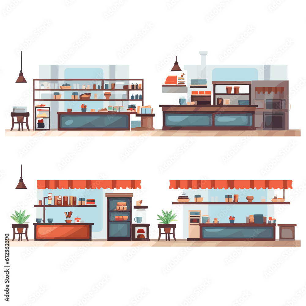 Canvas Prints shop building interior vector isolated