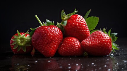 Fresh juicy sliced strawberries, product photography on isolated background